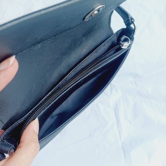 Calvin Klein Flap Signature Crossbody Bag Adjustable Strap Black - Picture 11 of 11